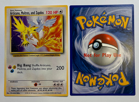 Articuno Motres and Zapdos Oversized Card "Not For Play Use"
